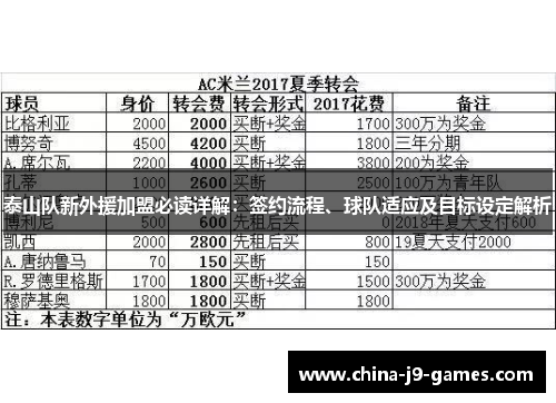 泰山队新外援加盟必读详解：签约流程、球队适应及目标设定解析
