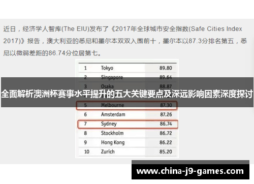 全面解析澳洲杯赛事水平提升的五大关键要点及深远影响因素深度探讨 全面解析澳洲杯赛事水平提升的五大关键要点及深远影响因素深度探讨